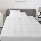 OEM customized 2" high 100% cotton 3D siliconized fiber fitted quilted hotel antimite antidust mattress bed topper /pad