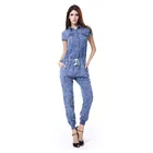2018 Latest womens denim fabric jumpsuits