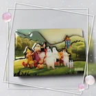 2D two layers wooden golden foil epoxy fridge magnet