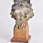 Hot Sale Handcrafted Polyresin Powerful Strong Wolf head bust