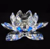 MH-L010 blue color glass crystal lotus flower