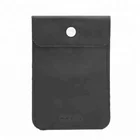 Wholesale New design fashion black leather phone pouch with button closure