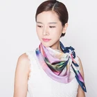 Hot whosale custom digital print beautiful rose silk scarf bound