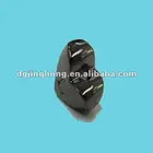gun color heart shape metal bead with debossed "L" logo(size:13x9x7mm)