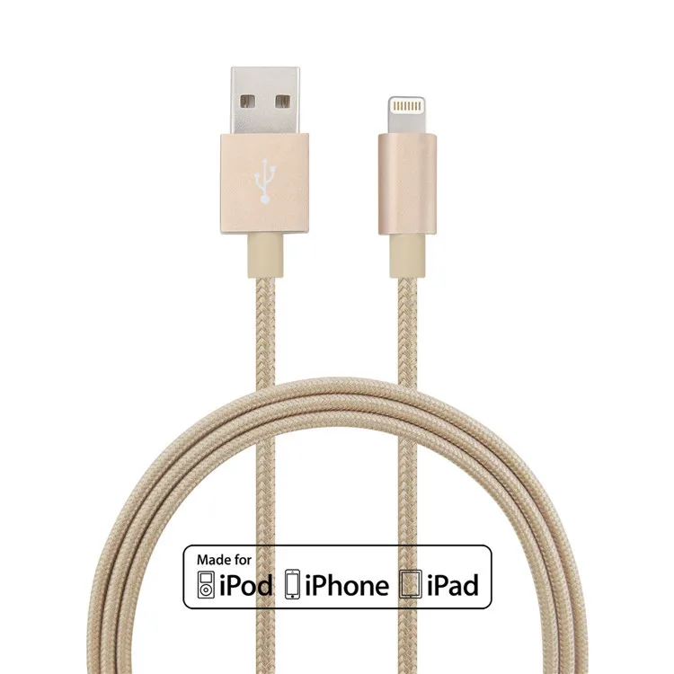 fabric nylon braided MFi certified c48 Lightn ning 8 pin cable with MFi license iphone5/6/7/7 plus - ANKUX.COM