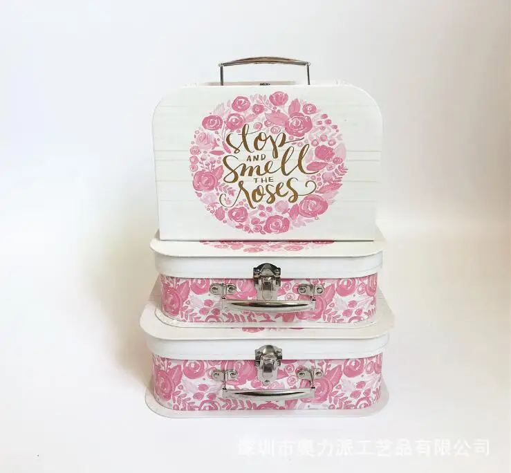 children travel paper suitcase cardboard boxes with custom logo