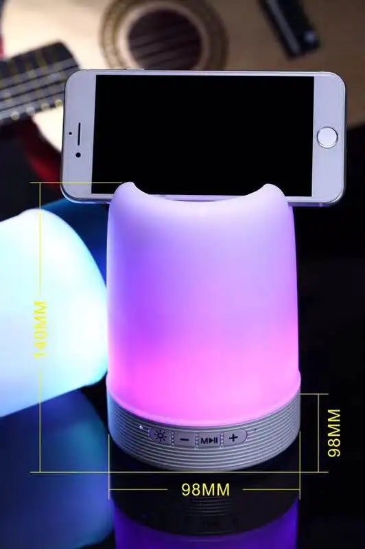 HF-Q6 portable wireless speaker with led Night light and mobile stand/Pen container quran lamp Colorful discoloration - ANKUX.COM