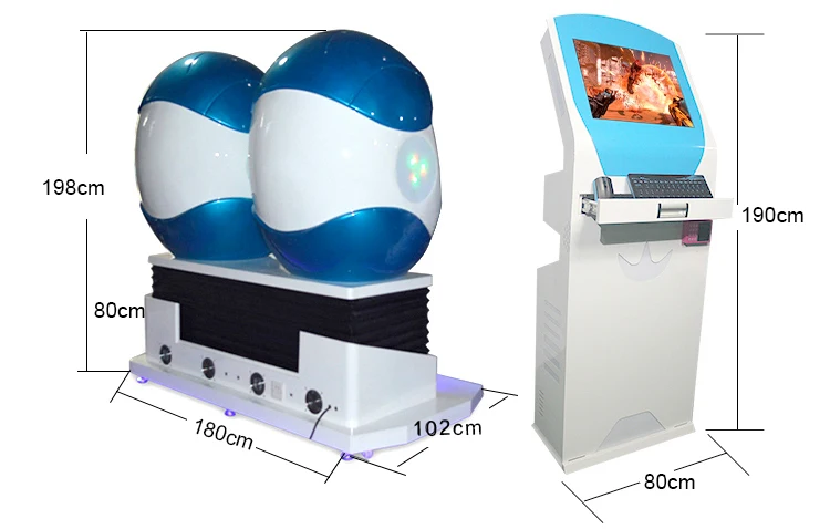 Ximox Virtual Reality Video Game 2 Seats 360 Degree 9d Egg VR Cinema Simulator
