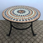 Wholesale Outdoor Mosaic Tile Fire Pit Table With Cover