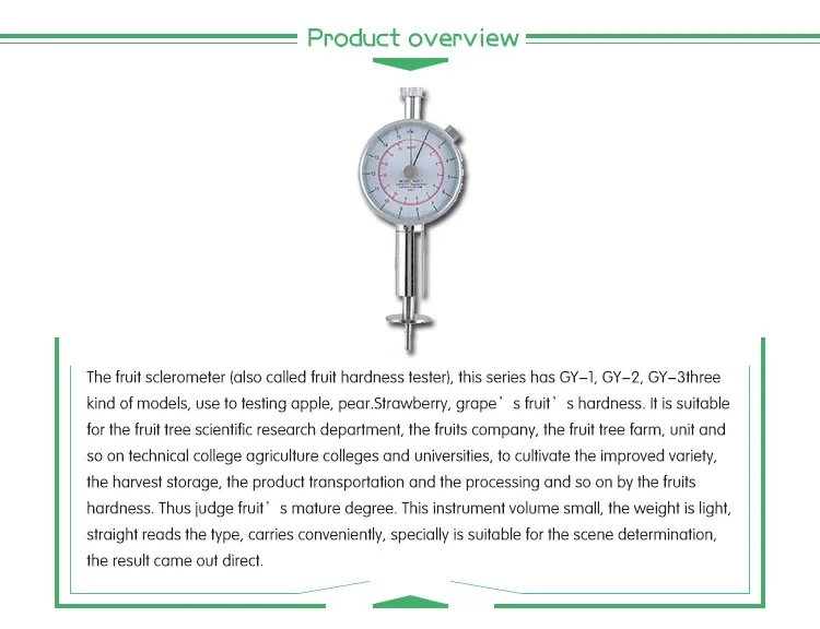 pointer fruit sclerometer gy for testing the ripeness of mango