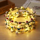 Led Flashing crown led flower headband girls hair accessories for festival