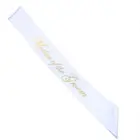 Wholesale hot wedding party pure white party sash gold letters printed white sash