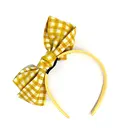 Popular design gingham fabric hair big bows headband