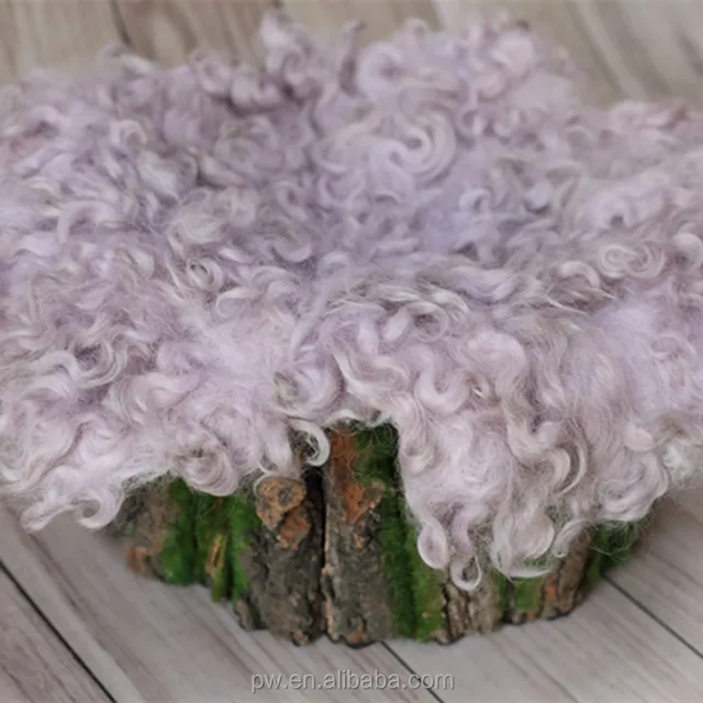 newborn layer curly wool felt fur round wool rug flokati rug