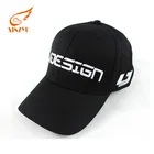 Custom Character 3d Applique Embroidered 6 Panel Black Male Baseball Caps With Mental Buckle