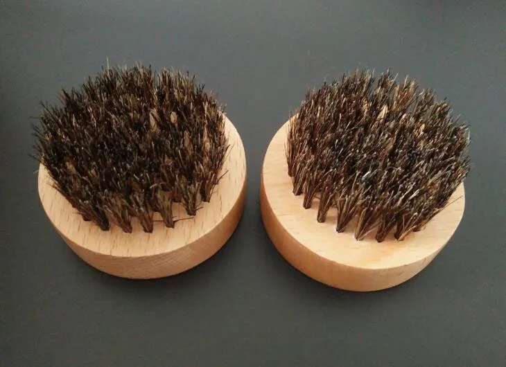 Boar bristles brush, round, beech brush, male special beard brush, engraving logo