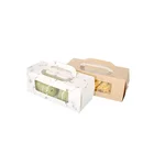 Wholesale Cheese Roll Packing Box Kraft Paper Packing Cupcake Paper Cake Roll Transparent Box
