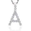 Gold Initial Jewelry Silver 925 Pendants Wholesale Charms Fashion CZ Diamond Letter Pendant Necklace