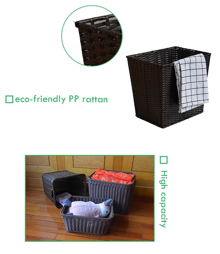 hand woven hotel towel plastic rattan laundry storage basket