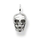 Dignified shiny skull carved 925 sterling silver men chain