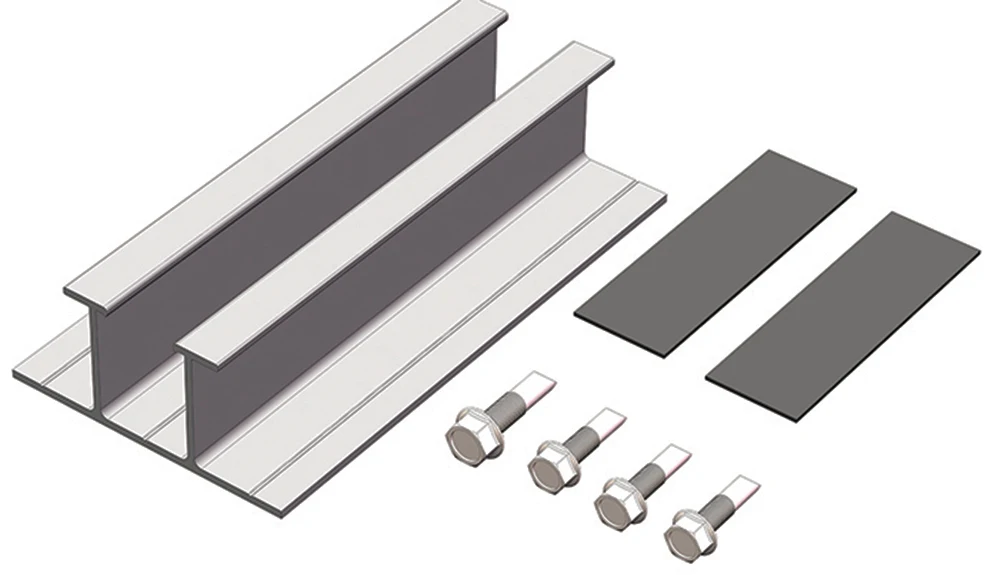 Suitable For Corrugated Metal Roofs With Trapezoidal Roof Profile-Solar Panels Arranged In Portrait Mode. Suitable For Corrugated Metal Roofs With Trapezoidal Roof Profile-Solar Panels Arranged In Portrait Mode.