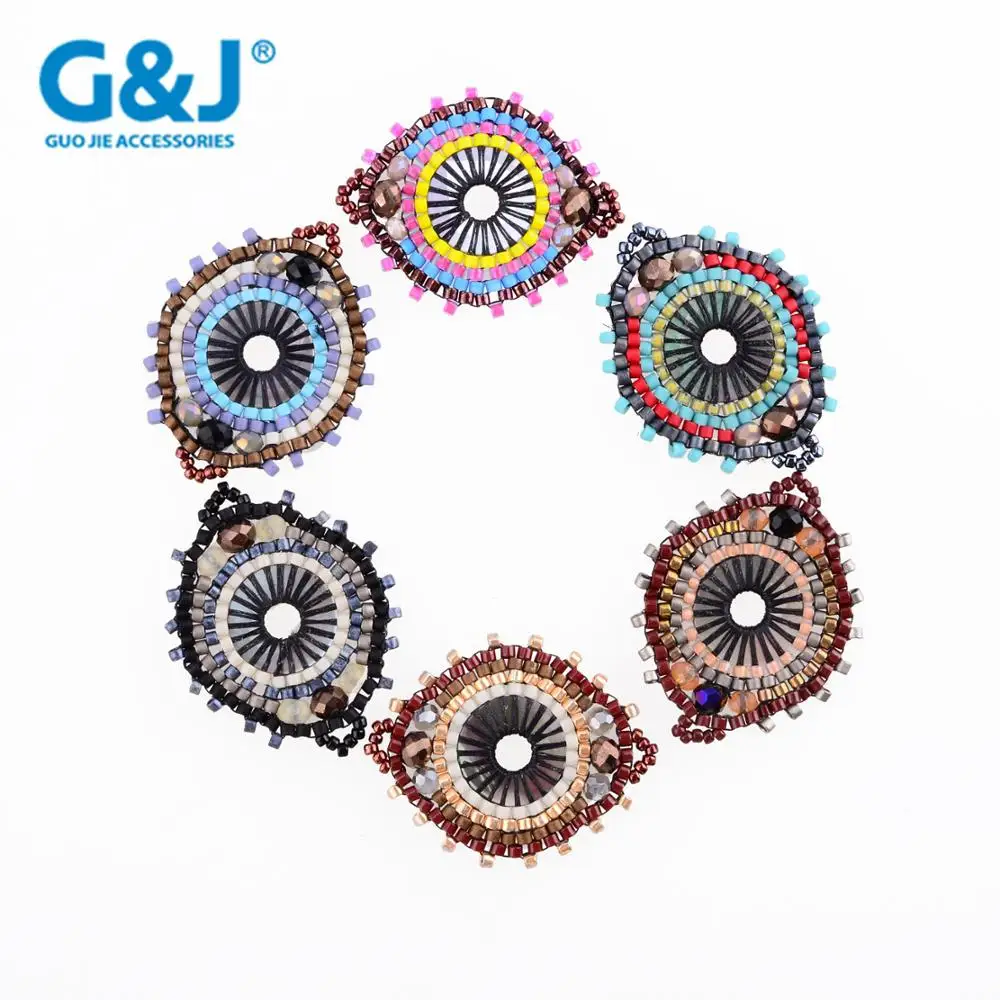Guojie brand selling lucky pendant necklace new design colorful MGB women dress glass beads pendant