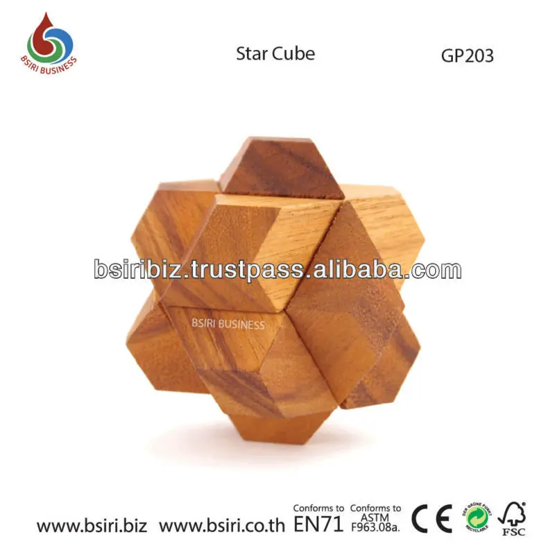 Puzzels estrella de madera cubo