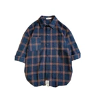 New arrival good price short sleeve casual summer plaid shirt men