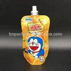 BPA free food grade custom liquid juice plastic bag milk beverage reusable baby bag stand up pouch with spout