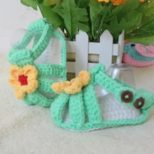 Nice baby girl hand knitting summer sandal cotton threading brands brazilian shoe