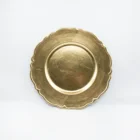 Wholesale 13'' cheap plastic gold silver round wedding beaded chargers plate 33cm custom print