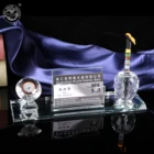 MH-B0153 crystal business name card holder glass pen holder