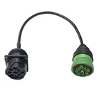 9 Pin J1939 Type 1 to Type 2 black male to green female adapter cable
