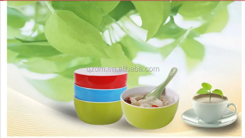 Two Tone Melamine Salad Bowl,Printing Melamine Solid Color Or Two Tone Color Bowl