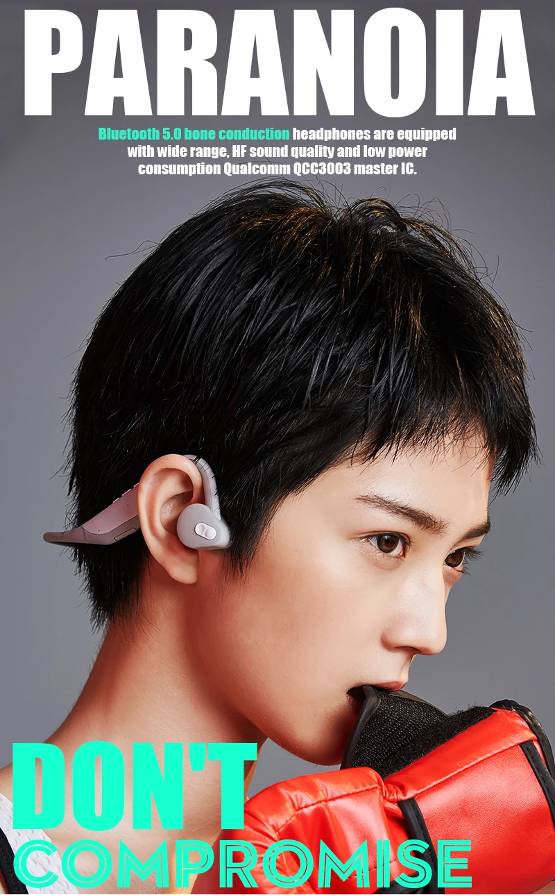 New 2019 Stereo Bone Conduction Bluetooth Headset Bluetooth 5.0 Wireless Sports Earphone - ANKUX.COM