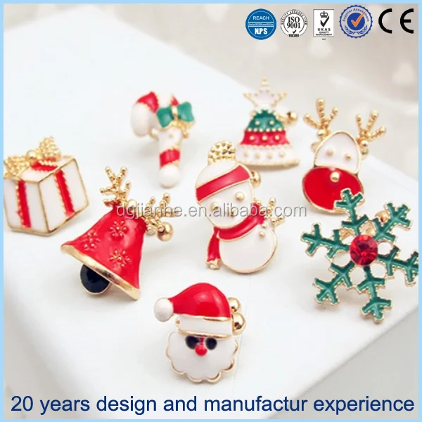 lovely christmas clip on earrings santa&snowman&deer ear