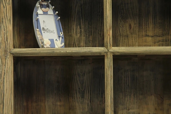 Antique recycle solid wood bookcase