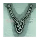 Trendy ladies pearl collar rhinestone neck embroidery designs for cotton collar