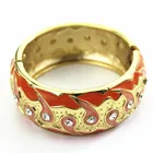 Custom high quality zinc alloy shiny silver metal fashion bracelet jewelry enamel bangle