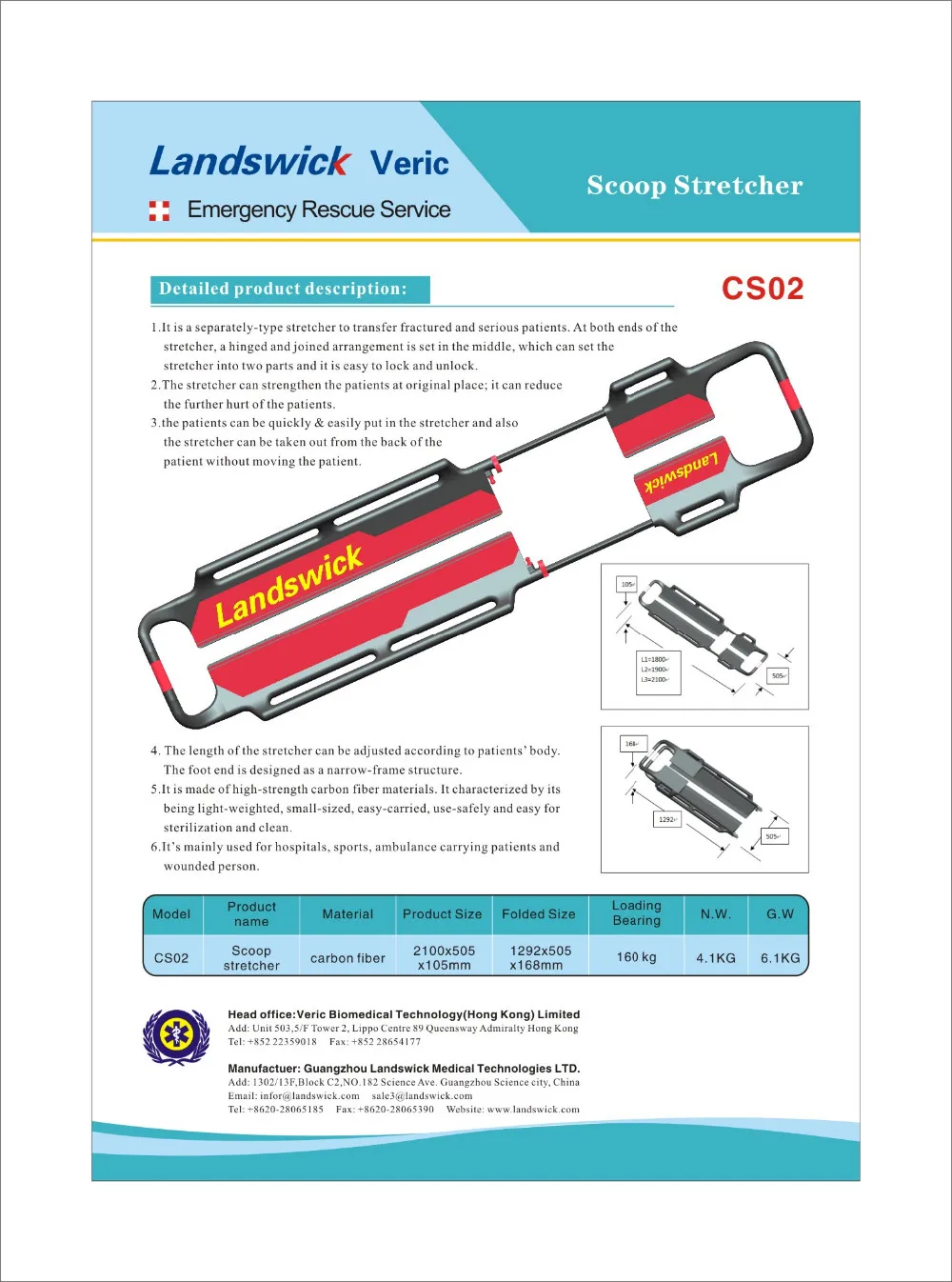 first aid portable scoop stretcher device for patient ambulance