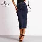 Sexy girls denim skirt,latest long jean skirt design, women long skirt