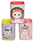 Promotionnel carré d'étain money saving box avec couvercle amovible comme cadeau ou artisanat