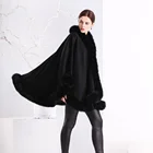 Splendid Cashmere Shawl With Top Quality Fur Trim Real Cashmere Pashmina Poncho
