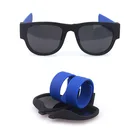 Colorful slap bracelet sunglasses fold shades glasses for men with custom logo