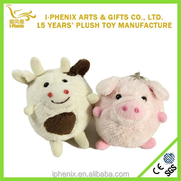 cute fat plush pink pig stuffed animal plush keychain wholesale