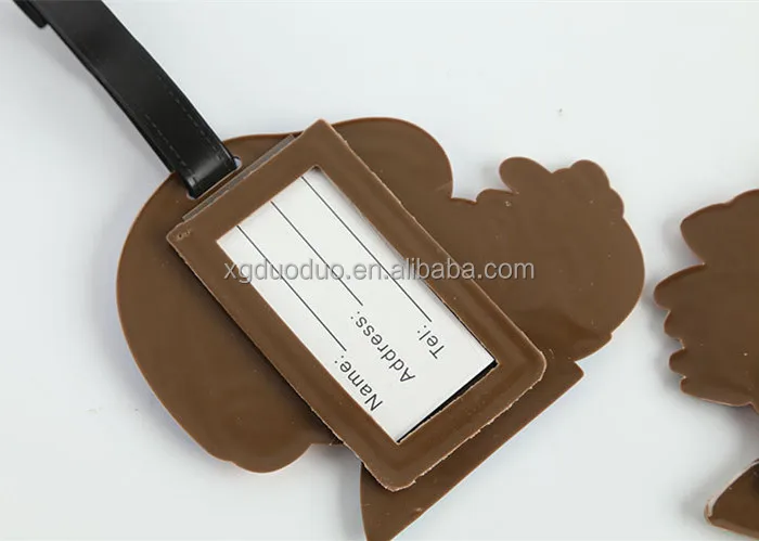 wholesale customized soft pvc cartoon shaped luggage tag