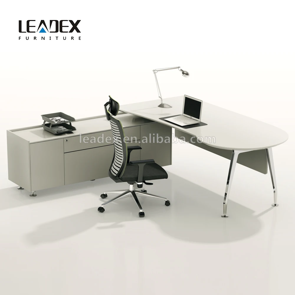 Easy Assembling Mfc Wooden Executive P Shape Office Desk View P