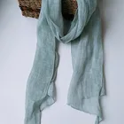 Long Scarves Scarf Solid Wild Solid Color Irregular Ruffled Linen Long Scarf