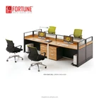 Modern decoration themes office glass partition soundproof cubicle with 4 tables