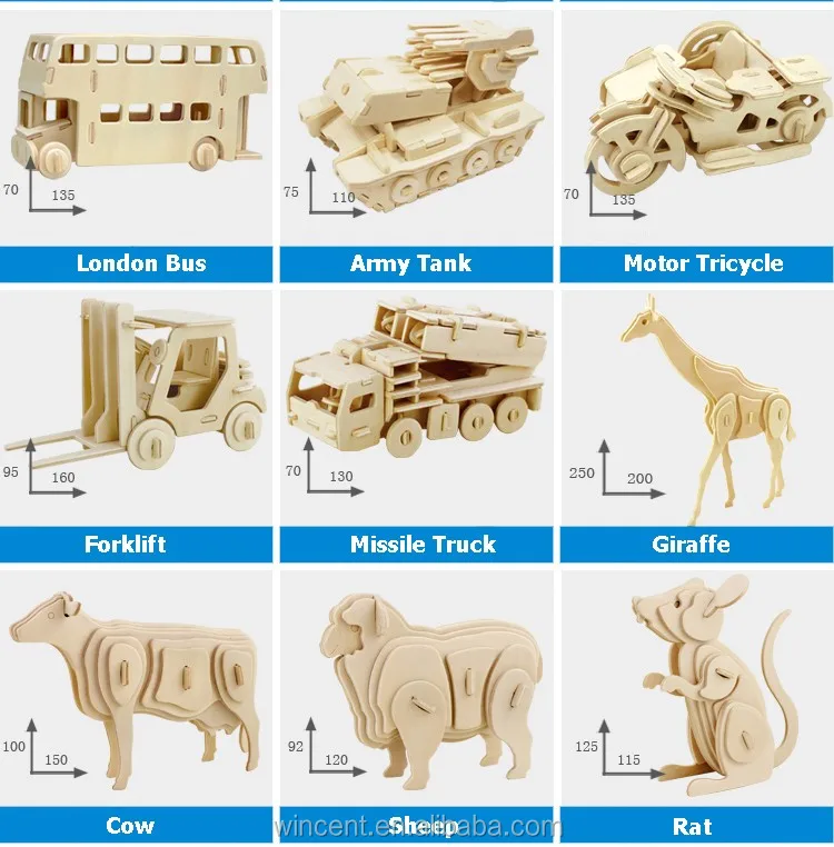 Children School DIY Monkey 3D Wooden Custom Puzzle